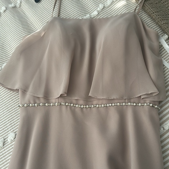 Christina Wu Collection Dress in Taupe - Picture 3 of 4